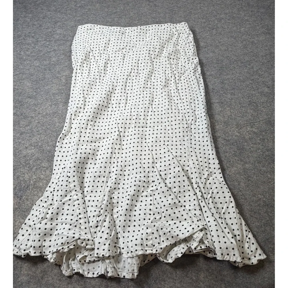 Kate Spade New York for Target White Black Polka Dot Midi Skirt Large